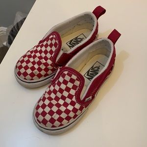 Red and white Vans